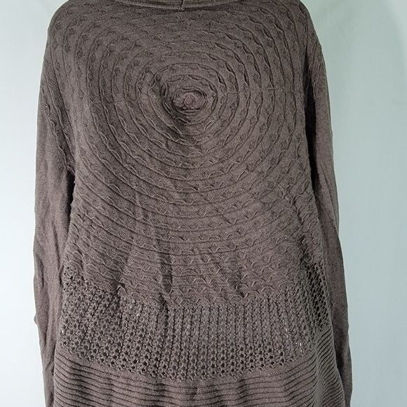 Soma Intimate Waterfall Knit Cardigan Sz L Gray Artsy Cotton Blend Cozy Lounging - Picture 6 of 12